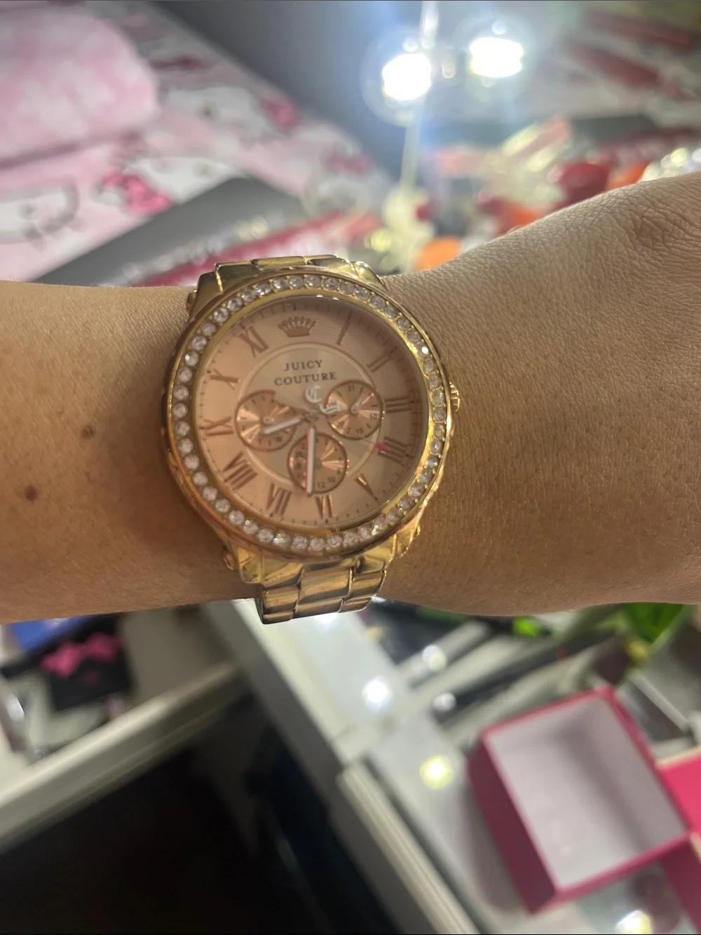 Juicy Couture Rose Gold Crystal Bezel Bracelet Watch